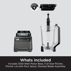 Ninja 1000W Countertop Blender Total Crushing Smoothie and Ice Blender 72oz Black & Grey