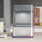 Profile Nugget Ice Maker Countertop 38lbs Smart WiFi Black Stainless Steel