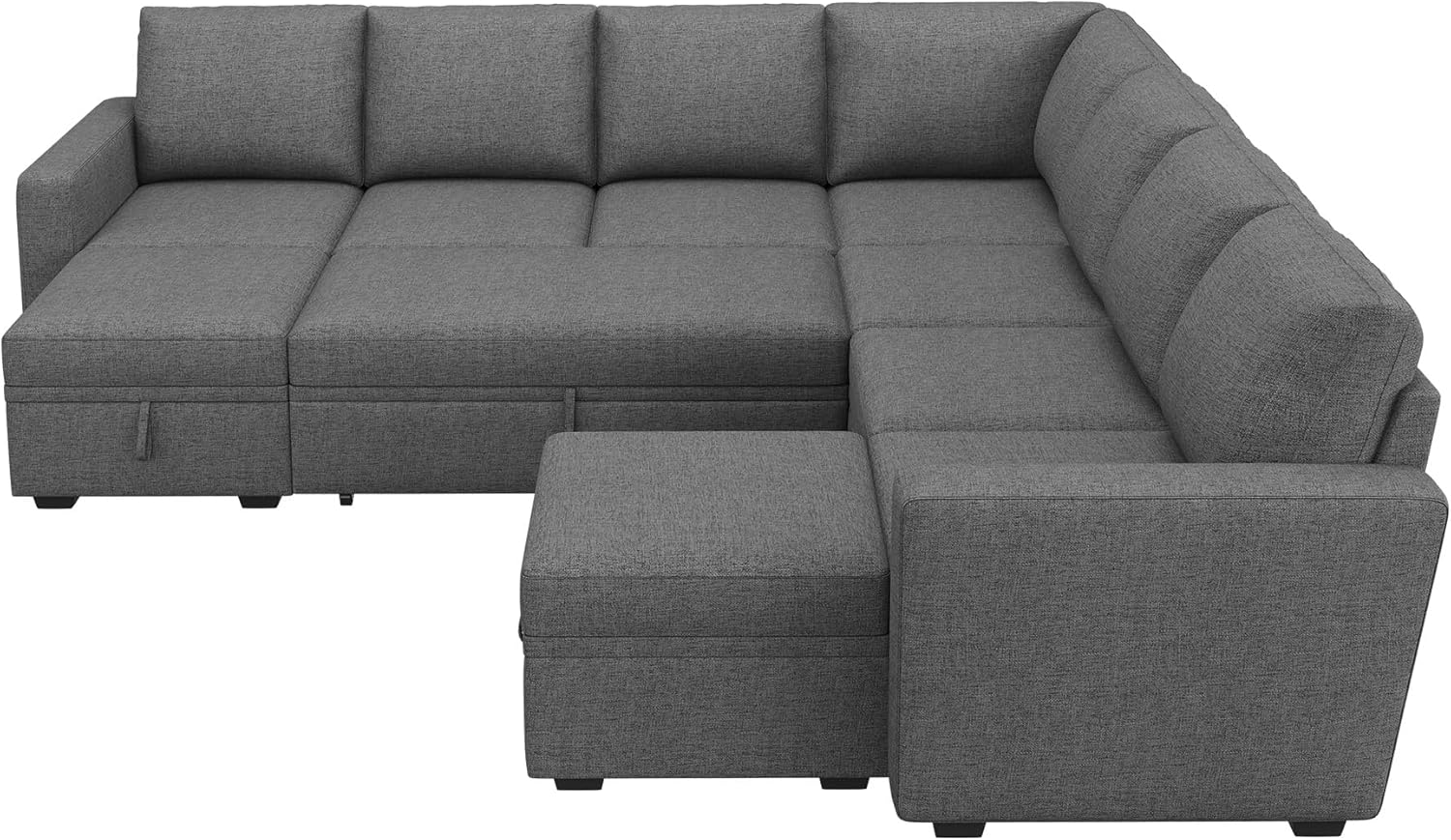 HONBAY Modular Sectional Sleeper Sofa L Shaped Couch with Pull Out Bed