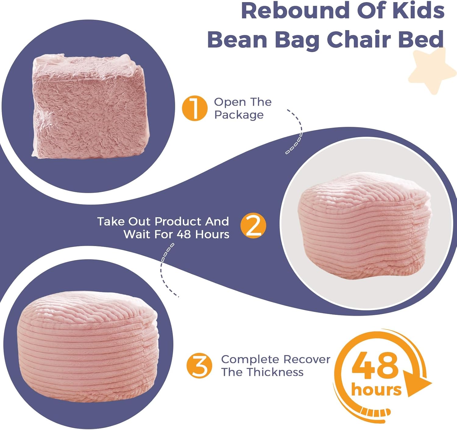 MAXYOYO Convertible Bean Bag Chair Bed for Kids with Foam Filling