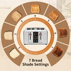 SEEDEEM 4 Slice Touch Screen Toaster LCD Display 7 Shade Settings Wide Slots 1800W
