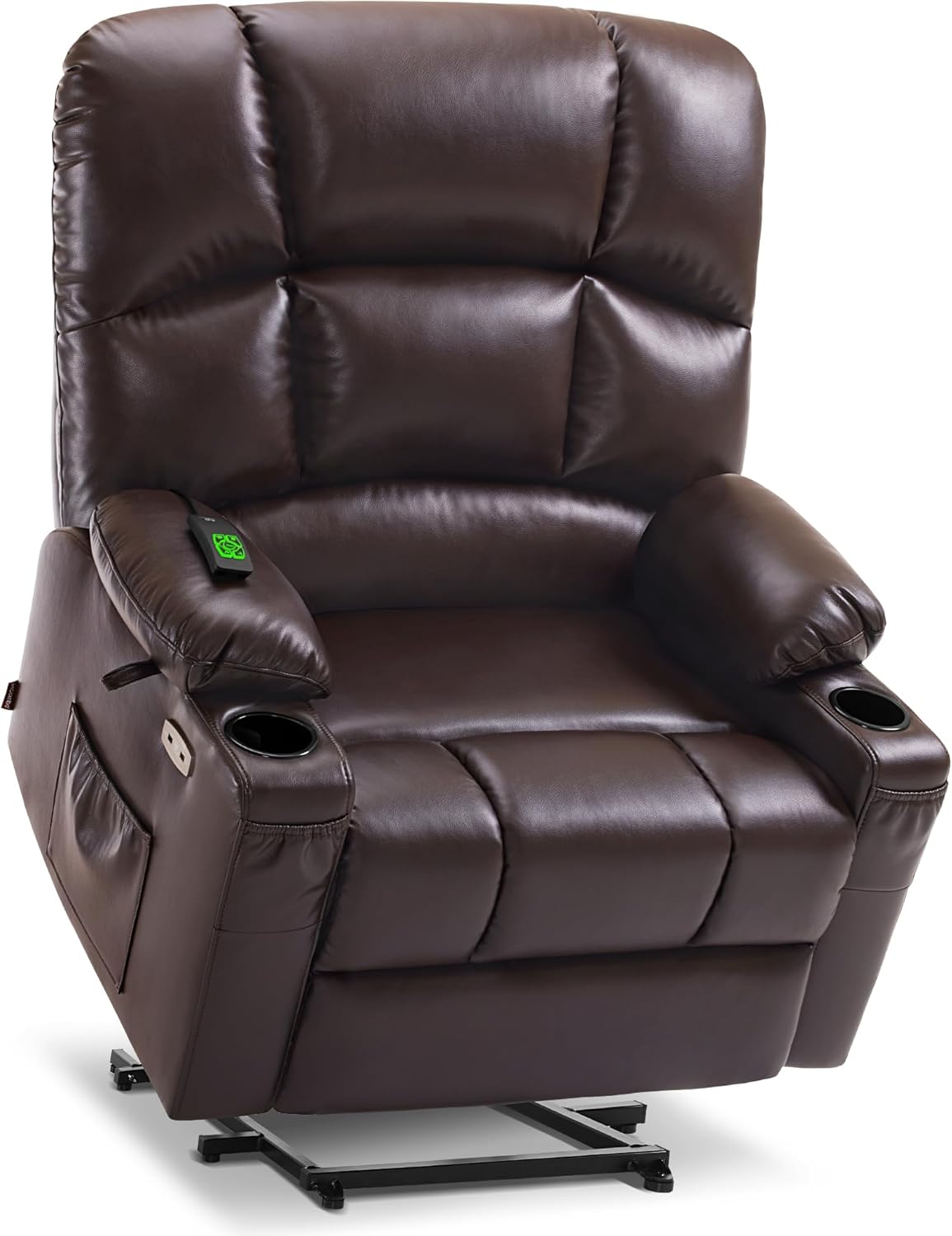 MCombo Large Power Lift Recliner Chair with Dual Motor Massage Heat Faux Leather