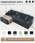 HANXIN Cloud Sectional Sofa L Shape Chaise Deep Seat Modular Living Room Couch