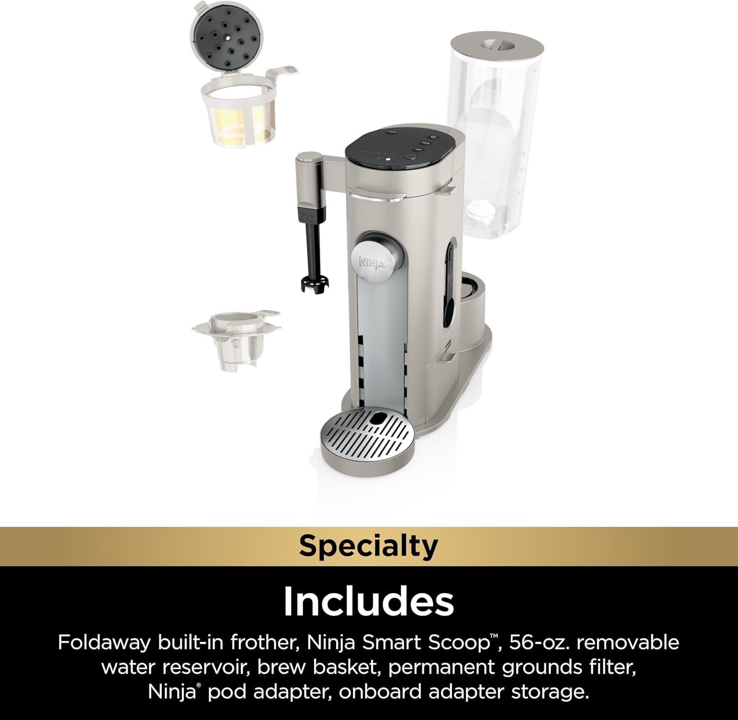 Ninja Single Serve Coffee Maker 56oz Removable Water Reservoir