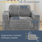 MAXYOYO Giant Bean Bag Chair for Adults with Pillows and Armrests