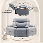 GNMLP2020 Swivel Rocker Recliner Chair Manual Small Space Nursery Living Room