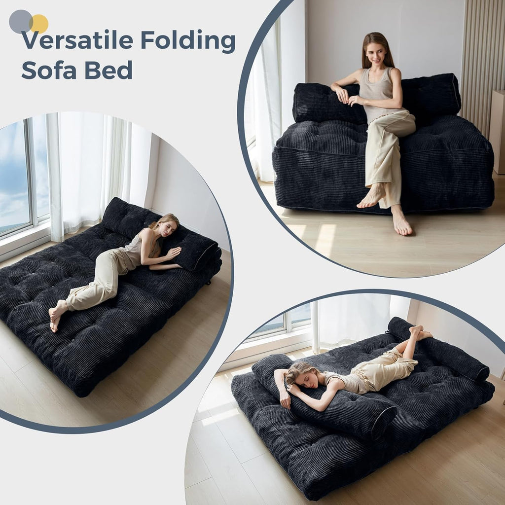 MAXYOYO Folding Sofa Bed Convertible Sleeper Chair with Pillow