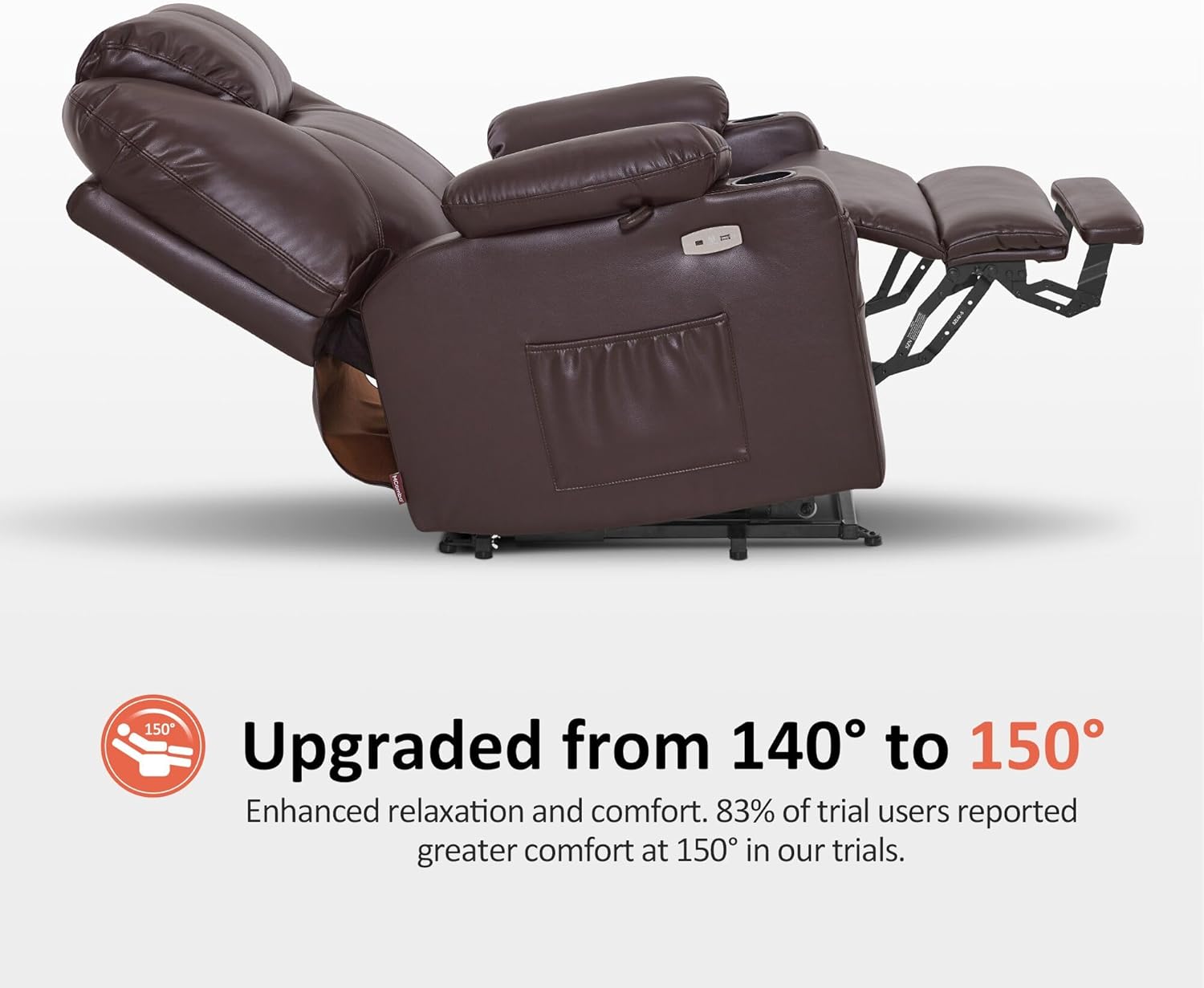 MCombo Electric Power Lift Recliner Massage Heat Chair for Elderly 3 Positions 2 Pockets USB