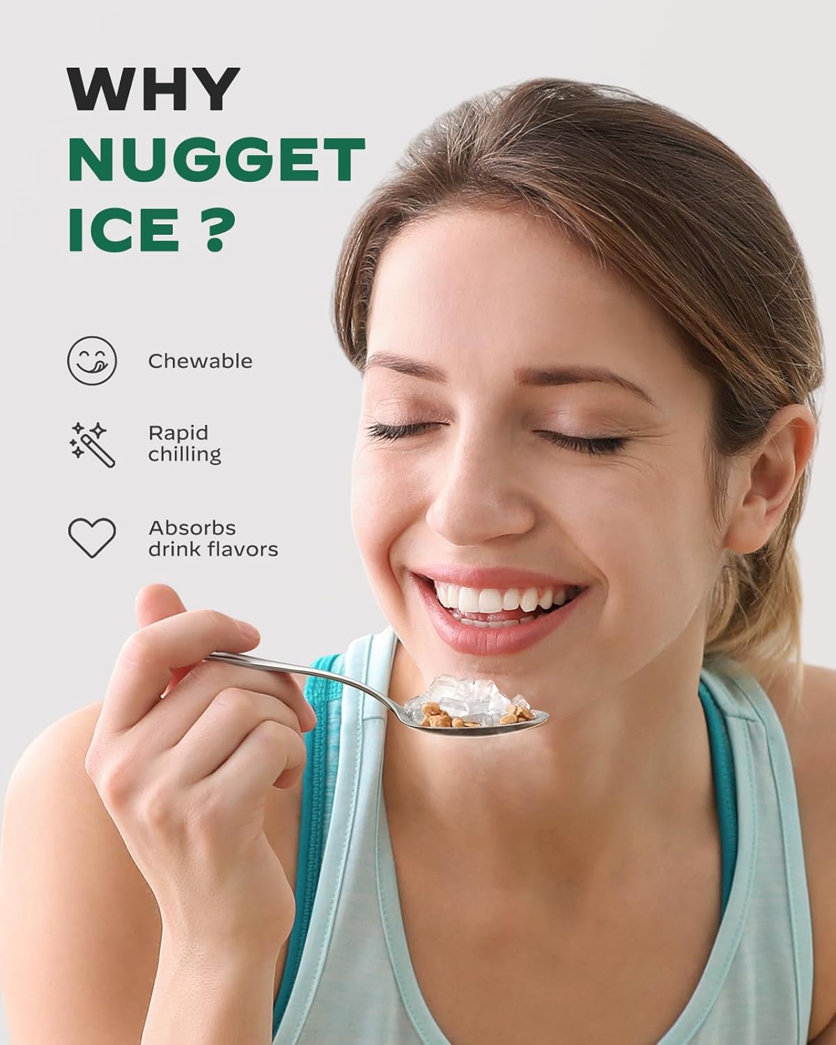 Silonn Nugget Ice Maker Countertop 33lbs Daily Soft Chewable Ice Machine