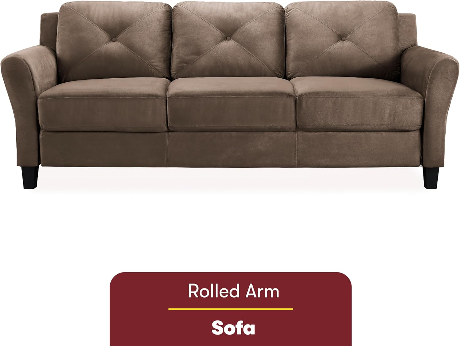 Lifestyle Harrington Sofa Upholstered Microfiber Fabric Curved Arm Couch