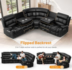 Dresegmt Loveseat Recliner Sofa 3 Seat Flip Backrest with Storage USB Cup Holders