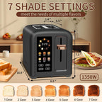 SEEDEEM 4 Slice Touch Screen Toaster LCD Display 7 Shade Settings Wide Slots 1800W