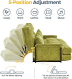 MAXYOYO Adjustable Floor Sofa Bed with Armrest Double Black Foldable Sleeper