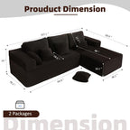 Afuson Boneless Sectional Sofa L Shape Deep Seat Cloud Couch Living Room