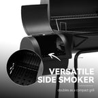 Royal Gourmet 30 Inch Charcoal Grill with Offset Smoker 811 Sq In BBQ Outdoor