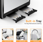 whall Digital Touch Screen Toaster 4 Slice Stainless Steel Dual Control Wide Slots