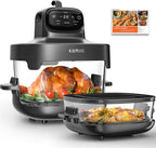 Kismile Portable Glass Air Fryer 5 in 1 Dual Containers Compact Smart Oven