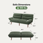 Marsail Futon Sofa Bed Convertible Corduroy Loveseat with Adjustable Backrest