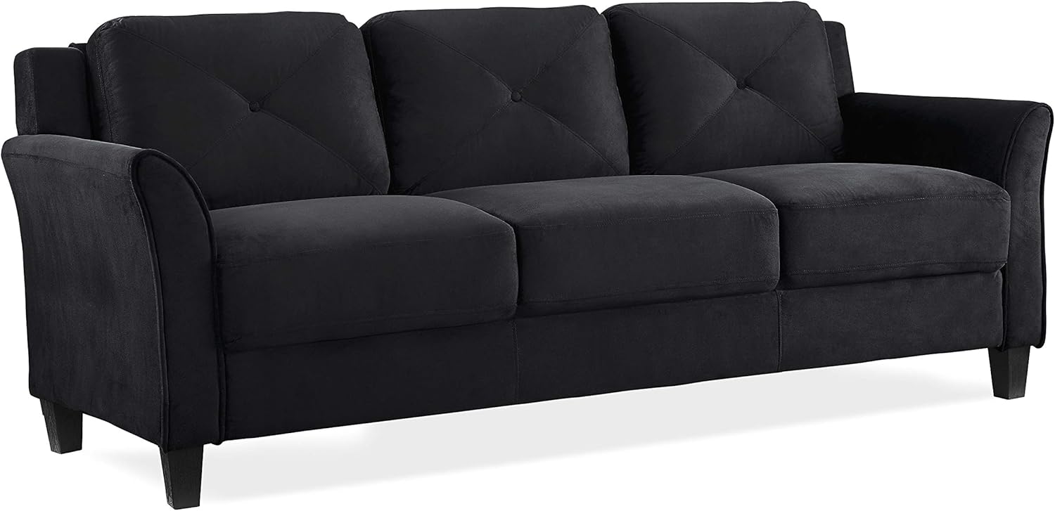 Lifestyle Harrington Sofa Upholstered Microfiber Fabric Curved Arm Couch