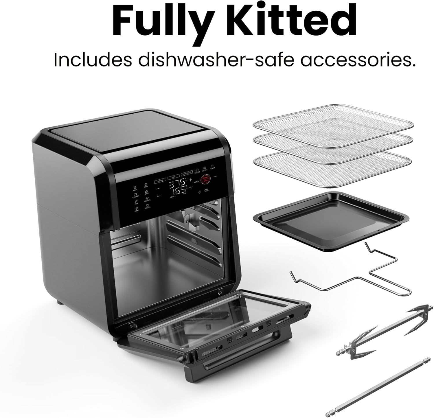 Chefman 12 Quart 6-in-1 Air Fryer Oven Digital Touchscreen 12 Presets Family Size