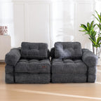 MAXYOYO L Shaped Folding Sofa Bed Convertible Sleeper with Pillow Armrest