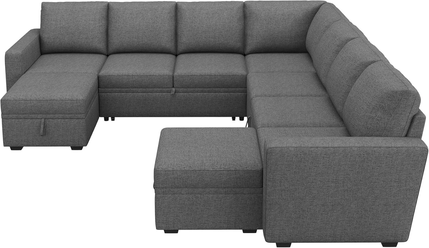 HONBAY Modular Sectional Sleeper Sofa L Shaped Couch with Pull Out Bed