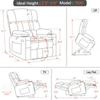 MCombo Dual Motor Power Lift Recliner Chair for Elderly with Heat Massage USB
