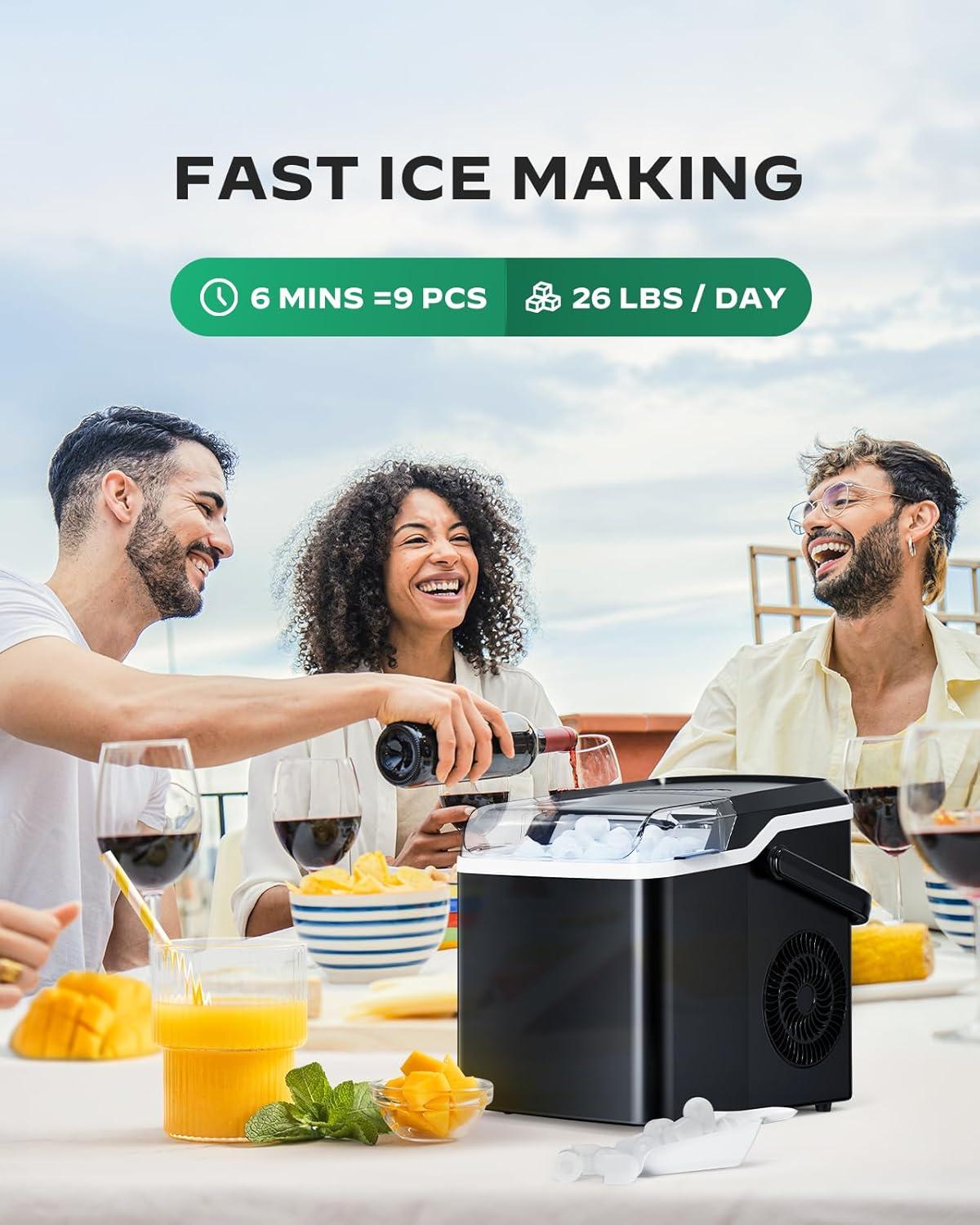 Silonn Nugget Ice Maker Countertop 33lbs Daily Soft Chewable Ice Machine