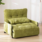 MAXYOYO Adjustable Floor Sofa Bed with Armrest Double Black Foldable Sleeper