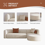 Acanva Luxury Velvet Sofa 3 Seater Modern Curved Back Couch for Living Room