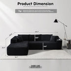 ovios Cloud Sectional Couch with L Shape Chaise Modern Modular Sofa
