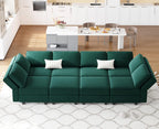 Belffin Velvet Modular Sectional Sofa with Ottoman Sleeper Bed Storage