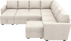 HONBAY Modular L Shaped Sectional Sleeper Sofa with Storage Pull Out Bed