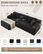 HANXIN Cloud Sectional Sofa L Shape Chaise Deep Seat Modular Living Room Couch