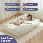MAXYOYO Convertible Bean Bag Chair Bed for Kids with Foam Filling