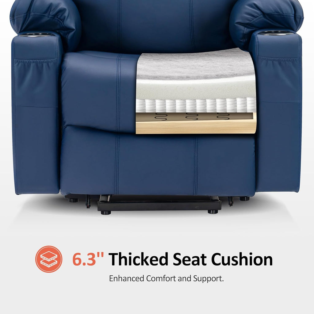 MCombo Electric Power Lift Recliner Massage Heat Chair for Elderly 3 Positions 2 Pockets USB