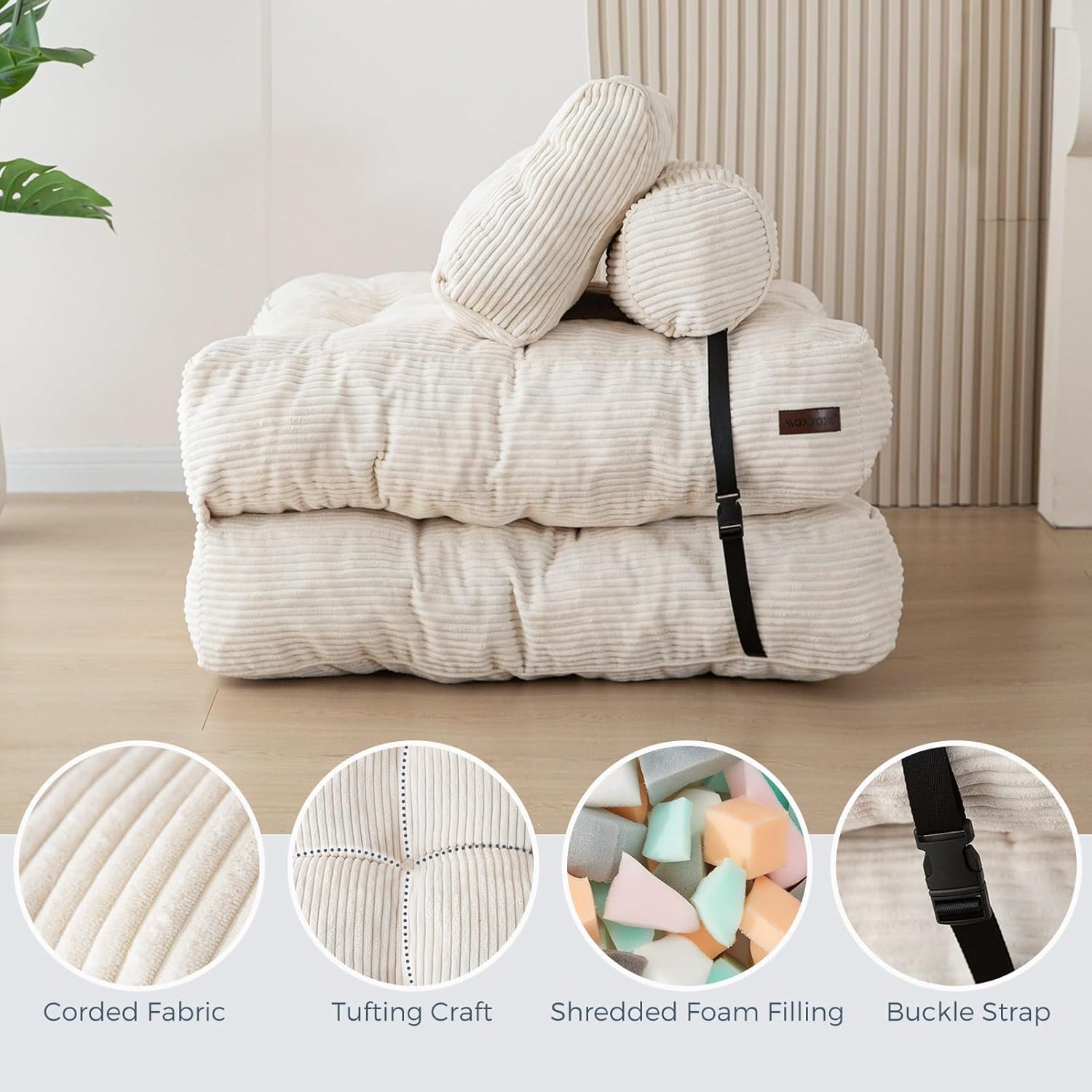 MAXYOYO Folding Sofa Bed Convertible Sleeper Chair with Pillow