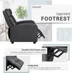 Homall Modern Recliner Chair PU Leather Padded Seat Single Sofa Home Theater