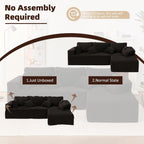 Afuson Boneless Sectional Sofa L Shape Deep Seat Cloud Couch Living Room
