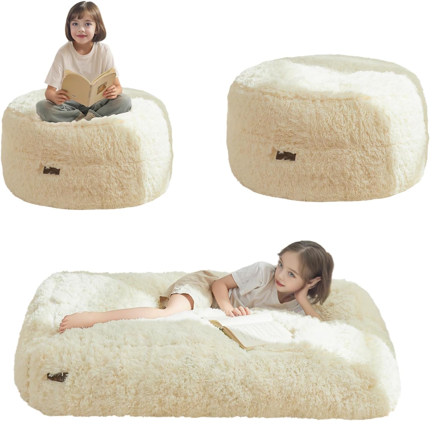 MAXYOYO Convertible Bean Bag Chair Bed for Kids with Foam Filling