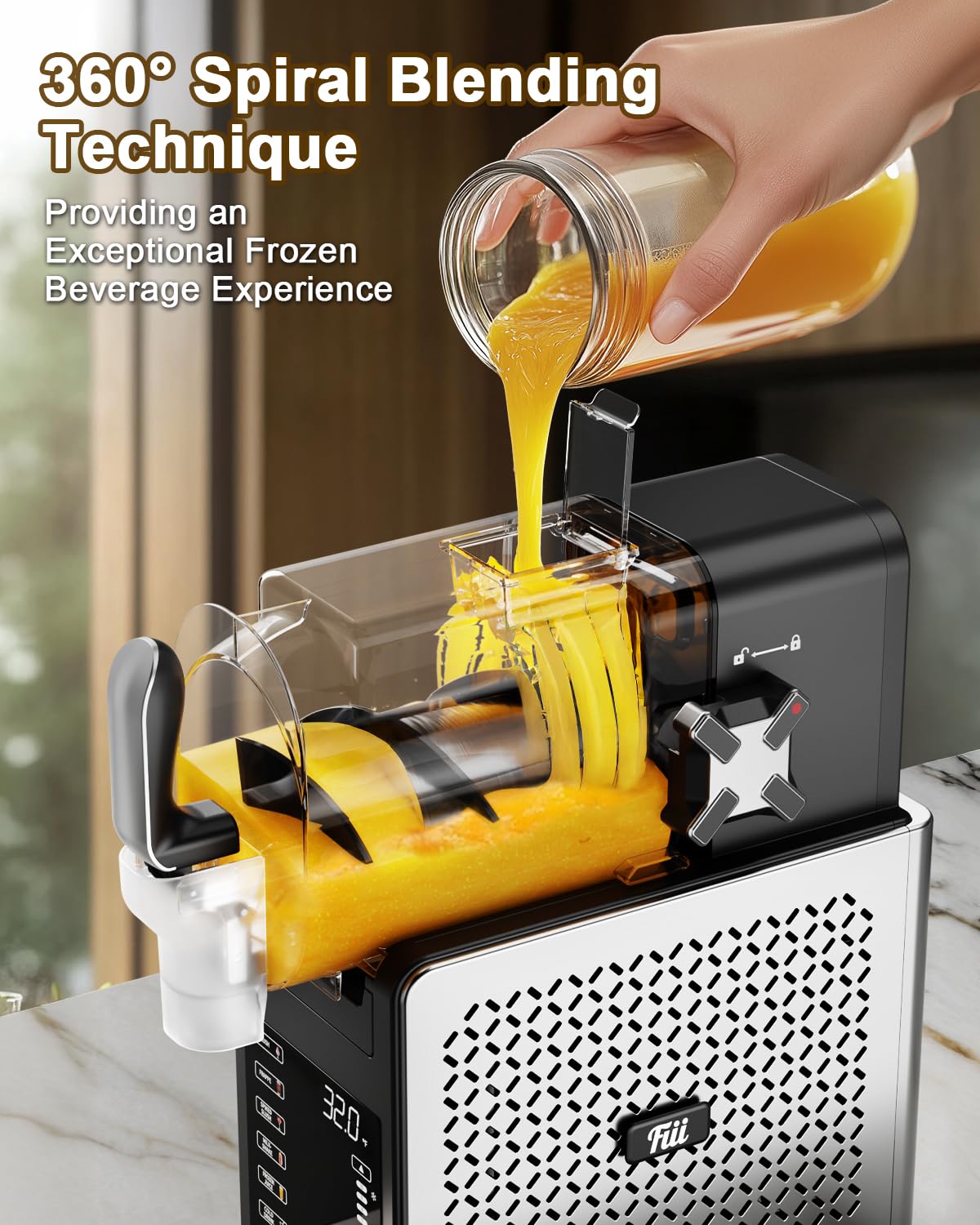 Fiii Slushie Machine 92oz Home Frozen Drink Maker with Auto Clean