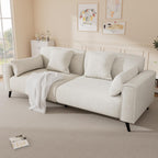 VOHOBY 82 Inch Modern Sofa Couch for Living Room with Pillows White