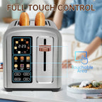 SEEDEEM 4 Slice Touch Screen Toaster LCD Display 7 Shade Settings Wide Slots 1800W