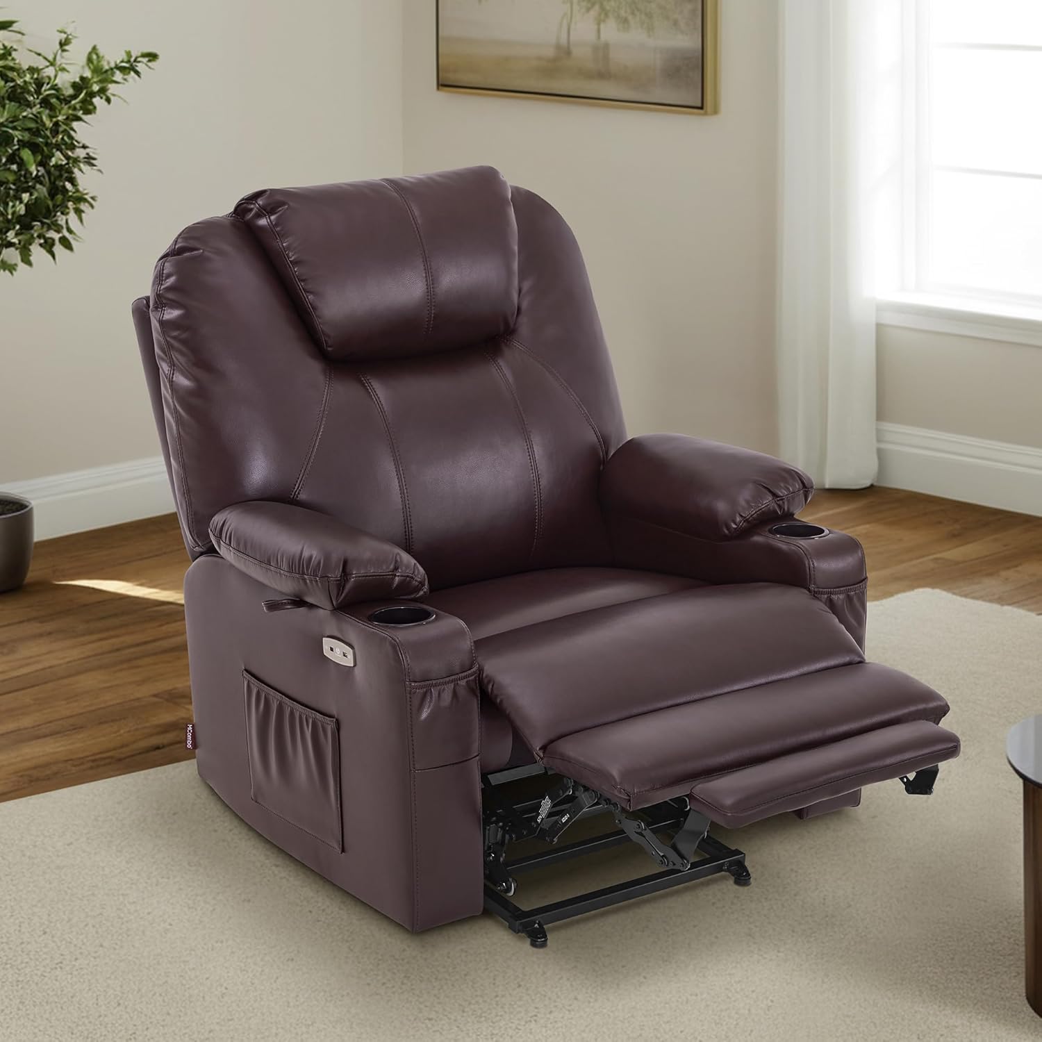 MCombo Electric Power Lift Recliner Massage Heat Chair for Elderly 3 Positions 2 Pockets USB