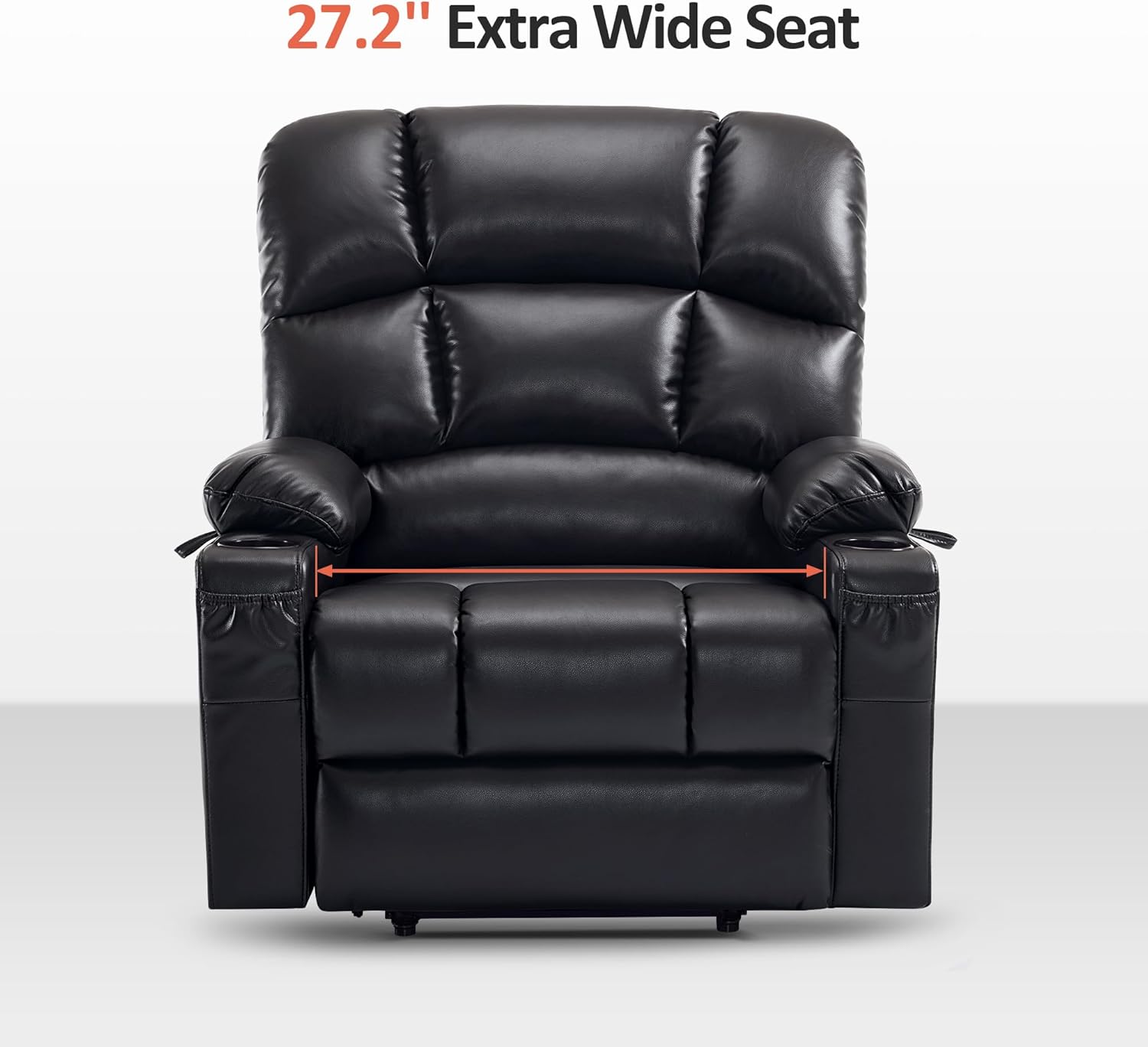 MCombo Large Power Lift Recliner Chair with Dual Motor Massage Heat Faux Leather