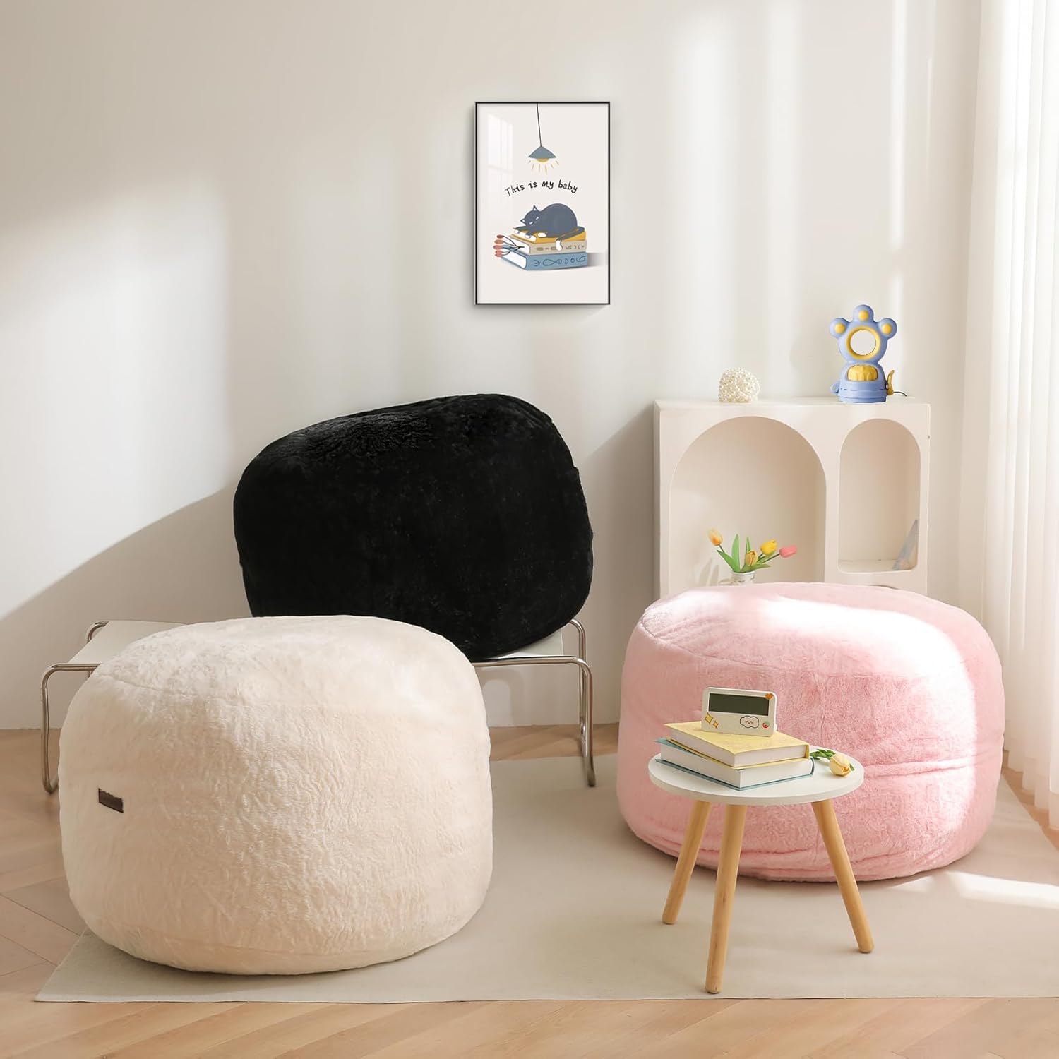 MAXYOYO Convertible Bean Bag Chair Bed for Kids with Foam Filling
