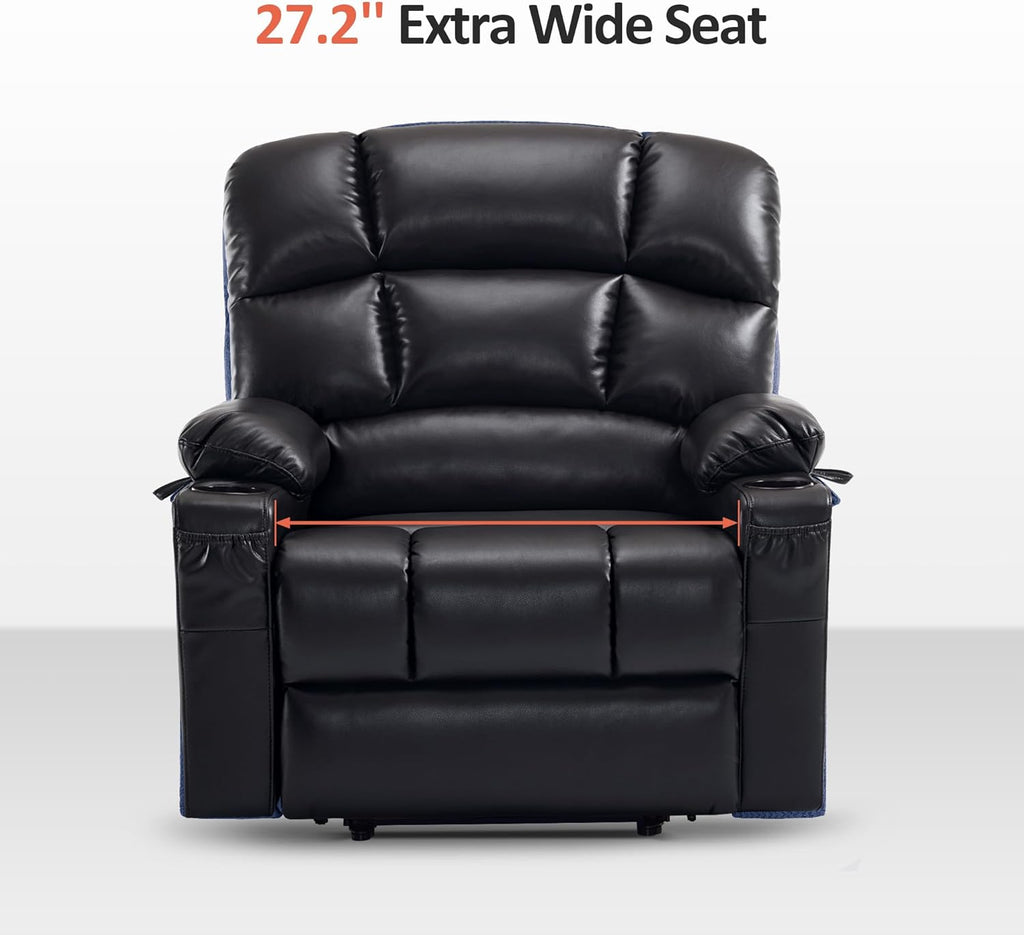 MCombo Large Power Lift Recliner Chair with Dual Motor Massage Heat Faux Leather