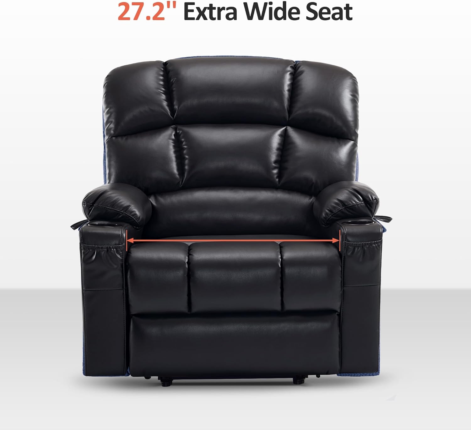MCombo Large Power Lift Recliner Chair with Dual Motor Massage Heat Faux Leather