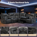 YONISEE 3 Seat Recliner Sofa Large Manual Reclining Couch with Storage Console