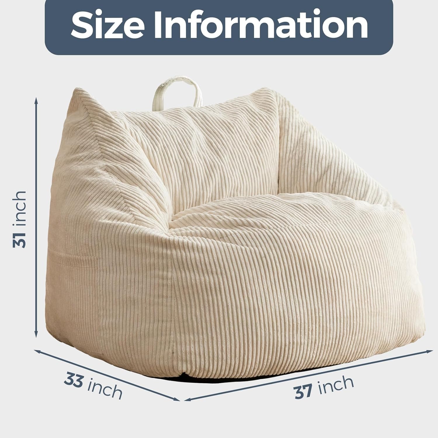 MAXYOYO Bean Bag Chair Floor Sofa with Handle and Pocket for Adults and Kids